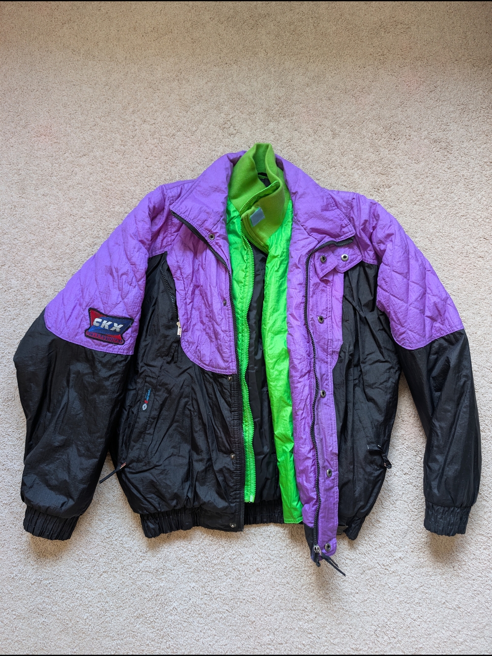Vintage CKX International XL Neon Ski Snowmobile Jacket 90s